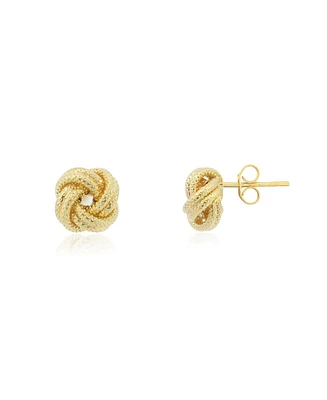 The Lovery Textured Rope Knot Stud Earrings 14K Gold