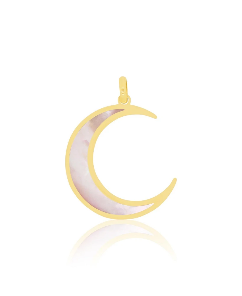 The Lovery Mother of Pearl Crescent Moon Charm 14K Gold 22 millimeters