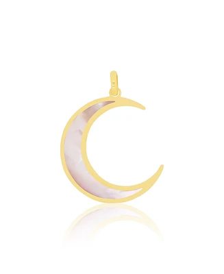 The Lovery Mother of Pearl Crescent Moon Charm 14K Gold 22 millimeters