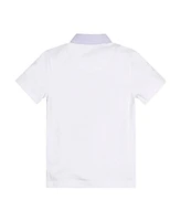 Hope & Henry Boys Short Sleeve Jersey Polo with Seersucker Trim