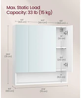 Slickblue Wide Bathroom Mirror with Integrated Storage for Organized and Elegant Spaces