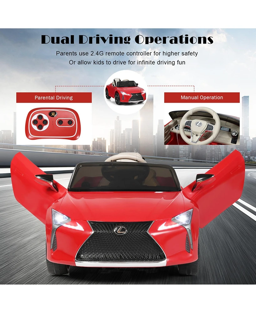 Gymax 12V Licensed Lexus LC500 Kids Ride On Car w/ MP3 Remote Control White