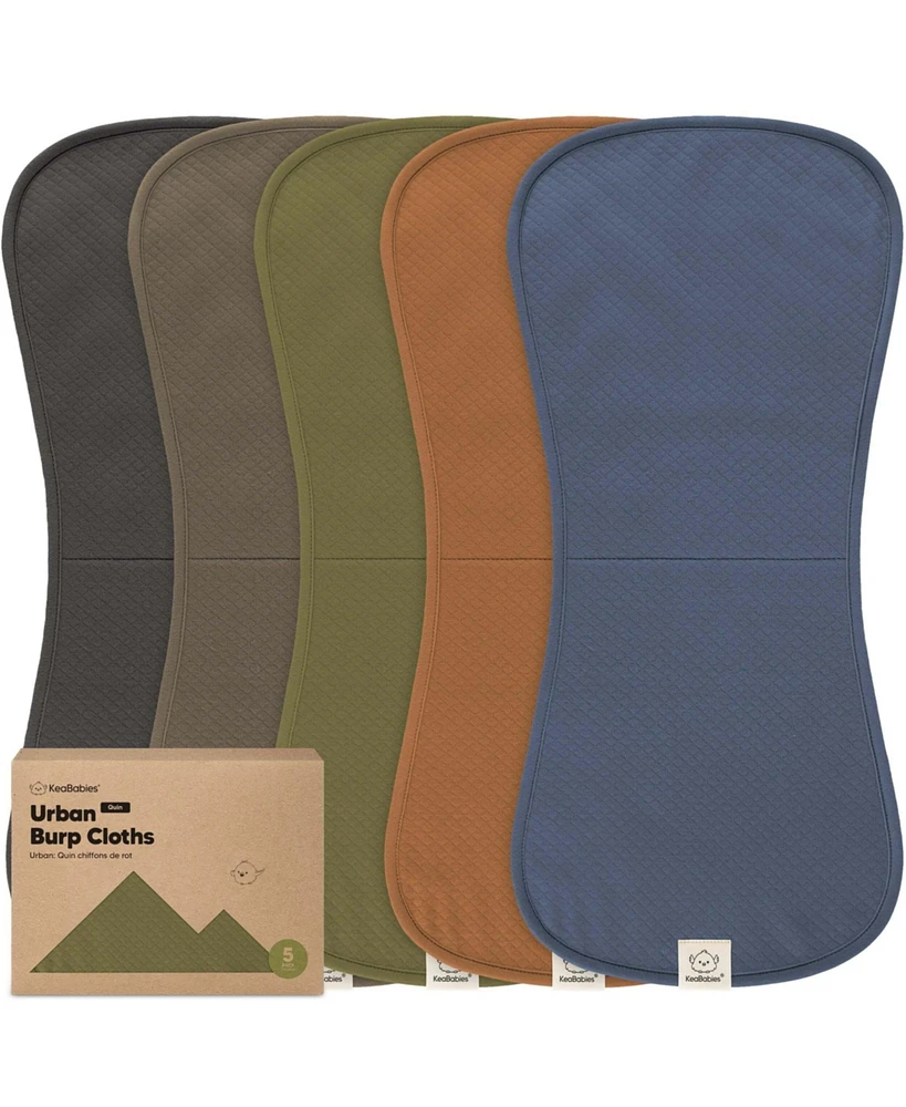 KeaBabies Kids 5pk Organic Quin Burp Cloths for Boys, Girls, Large Absorbent Cotton Burping Babies, Newborns