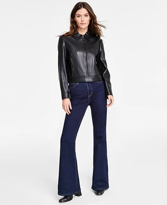 Michael Michael Kors Women's Leather Zip-Front Coat