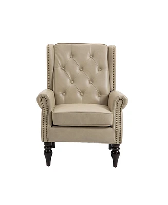 Mondawe Wood Frame Armchair, Modern Accent Chair Lounge For Living Room
