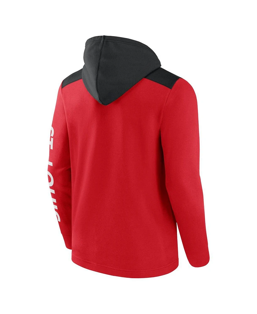 Fanatics Men's Red/Black St. Louis Cardinals Ace Hoodie Full-Zip Sweatshirt