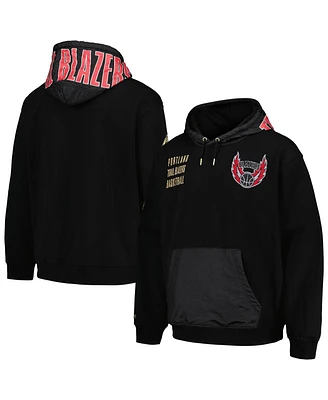 Mitchell & Ness Men's Black Portland Trail Blazers Team Og 2.0 Vintage Logo Fleece Pullover Hoodie