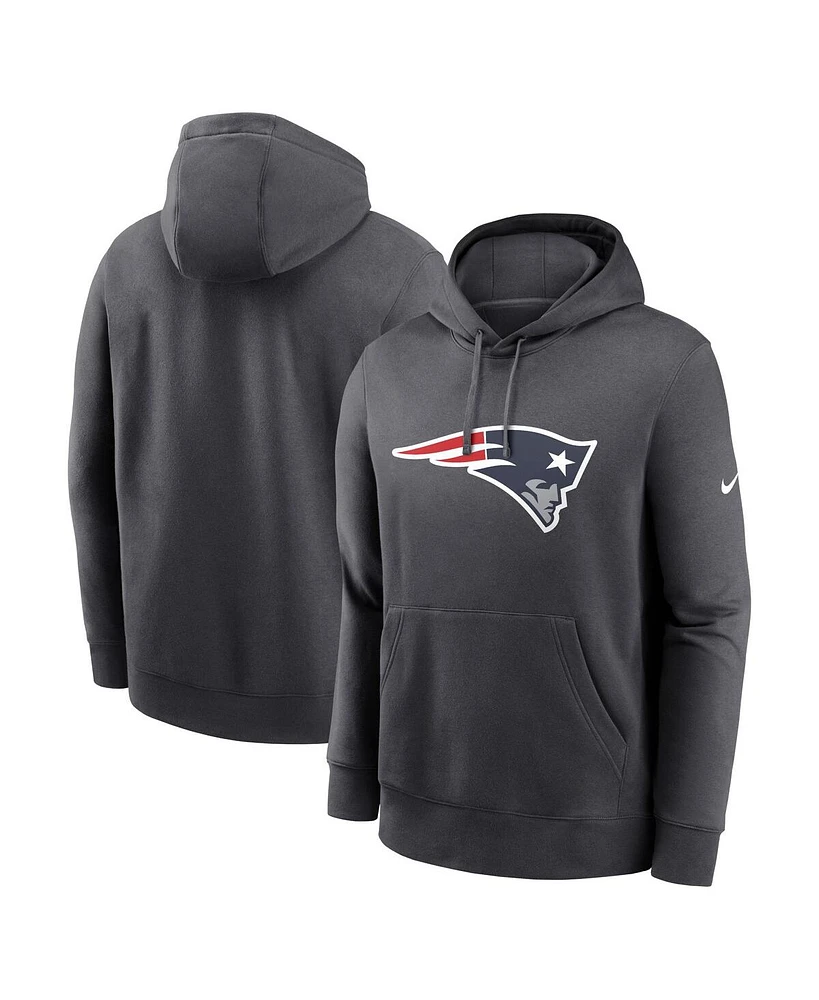 Nike Men's Anthracite New England Patriots Club Logo Pullover Hoodie