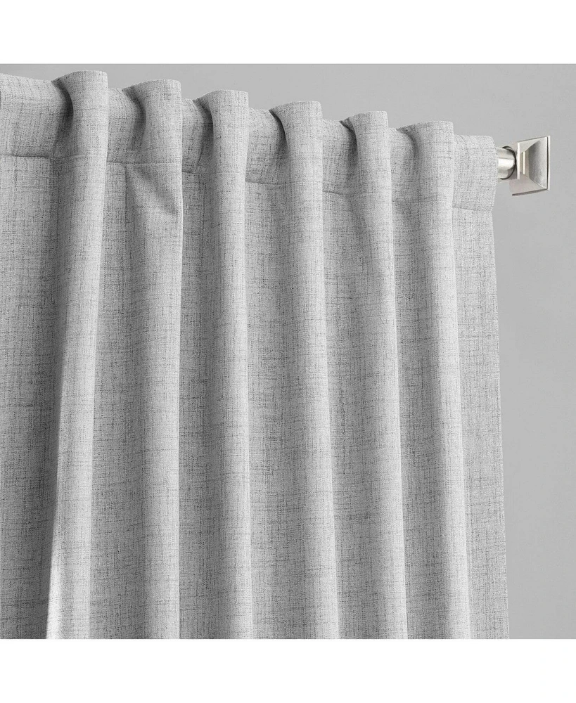 Half Price Drapes Millennial Grey Thermal Cross Linen Weave Blackout Curtain
