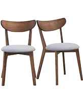Inolait Set of 2 Dining Chairs Upholstered Curved Back Side