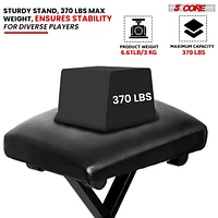 5 Core Keyboard Stand Adjustable z Style Piano Riser + Keyboard Piano Bench - Black