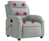 Massage Recliner Chair Light Gray Velvet