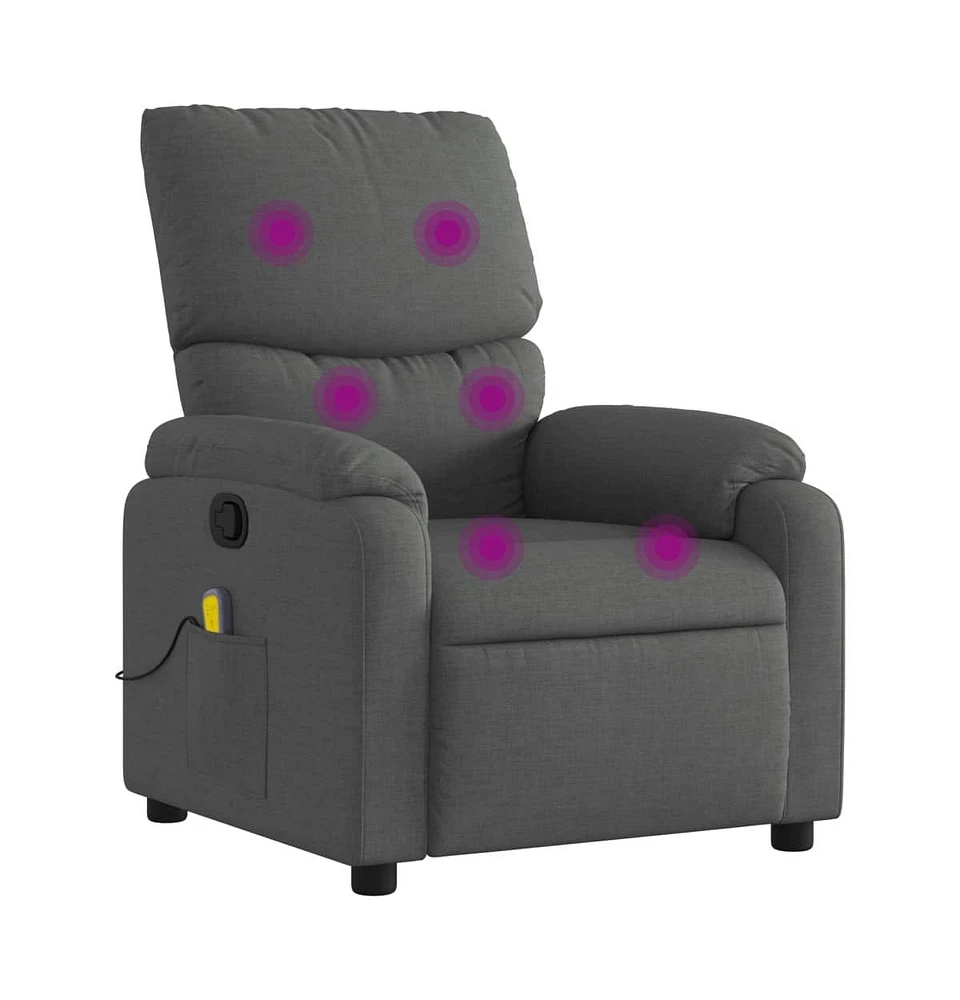 vidaXL Massage Recliner Chair Cream Fabric