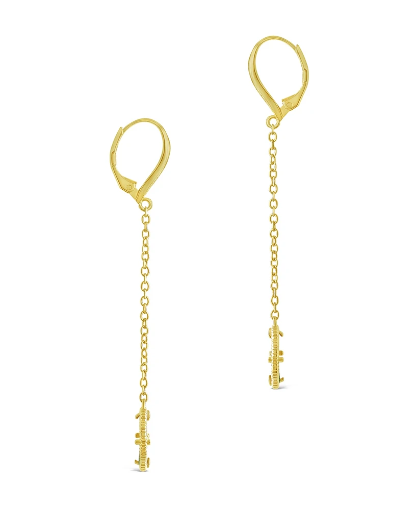 Sterling Forever Rose Petal Long Drop Earrings