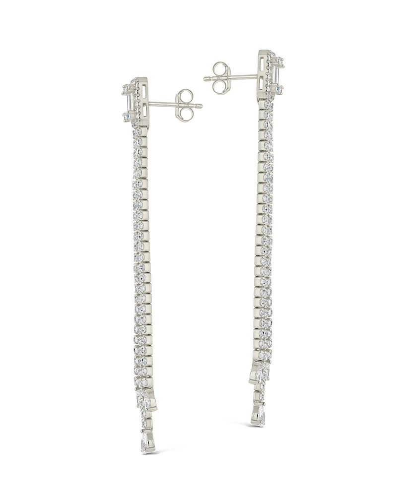 Sterling Forever Naomi Cubic Zirconia Dangle Stud Earrings