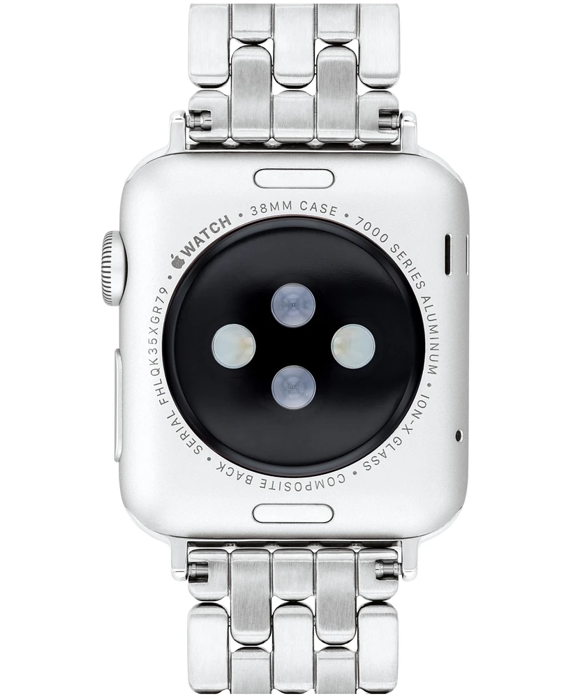 Coach Women's Silver Stainless Steel with Crystals Apple Watch Strap for 38mm, 40mm, 41mm