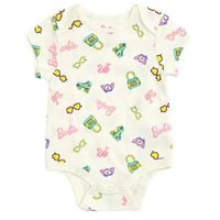 Barbie Baby Girls 3 Pack Bodysuits