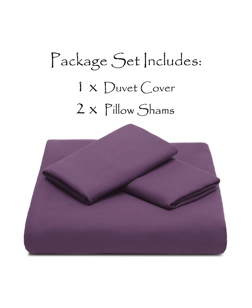 Chanasya Premium Solid Duvet Cover Set - (104” x 90”) & 2 Pillow Shams (20” 36”) 3-Piece