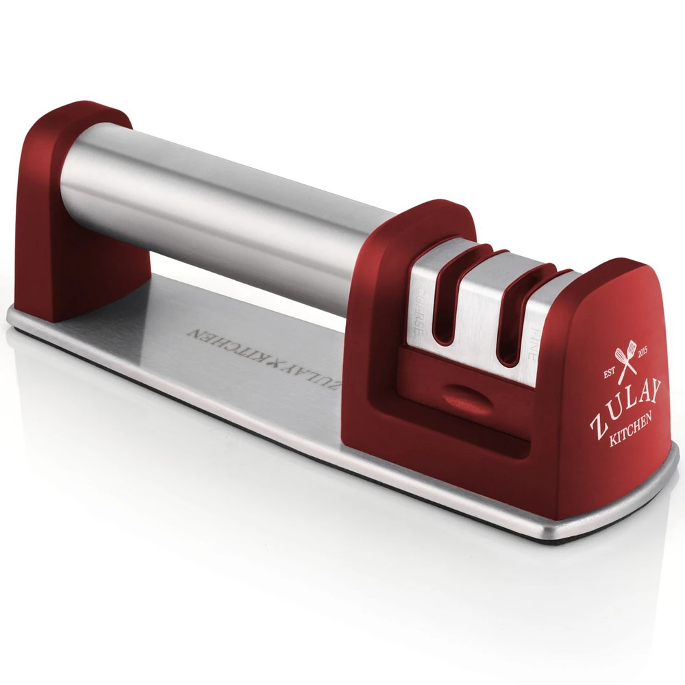 Premium Quality Knife Sharpener for Straight and Serrated Knives Stainless Steel Ceramic Tungsten