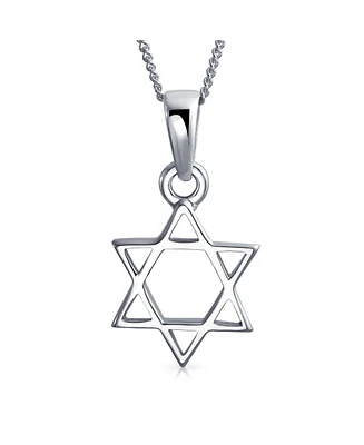 Bling Jewelry Hanukkah Magen Star of David Pendant Necklace Religious Judaic Jewelry Bat Mitzvah .925 Sterling Silver