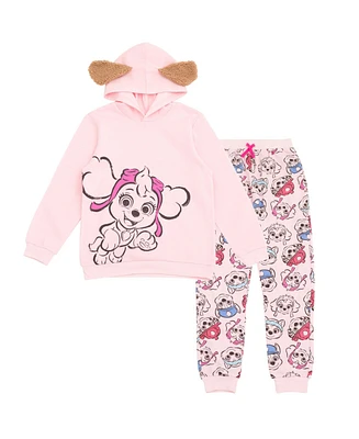 Paw Patrol Toddler Girls Fleece Cosplay Pullover Hoodie and Jogger Pants Outfit Set to (2T - 10-12