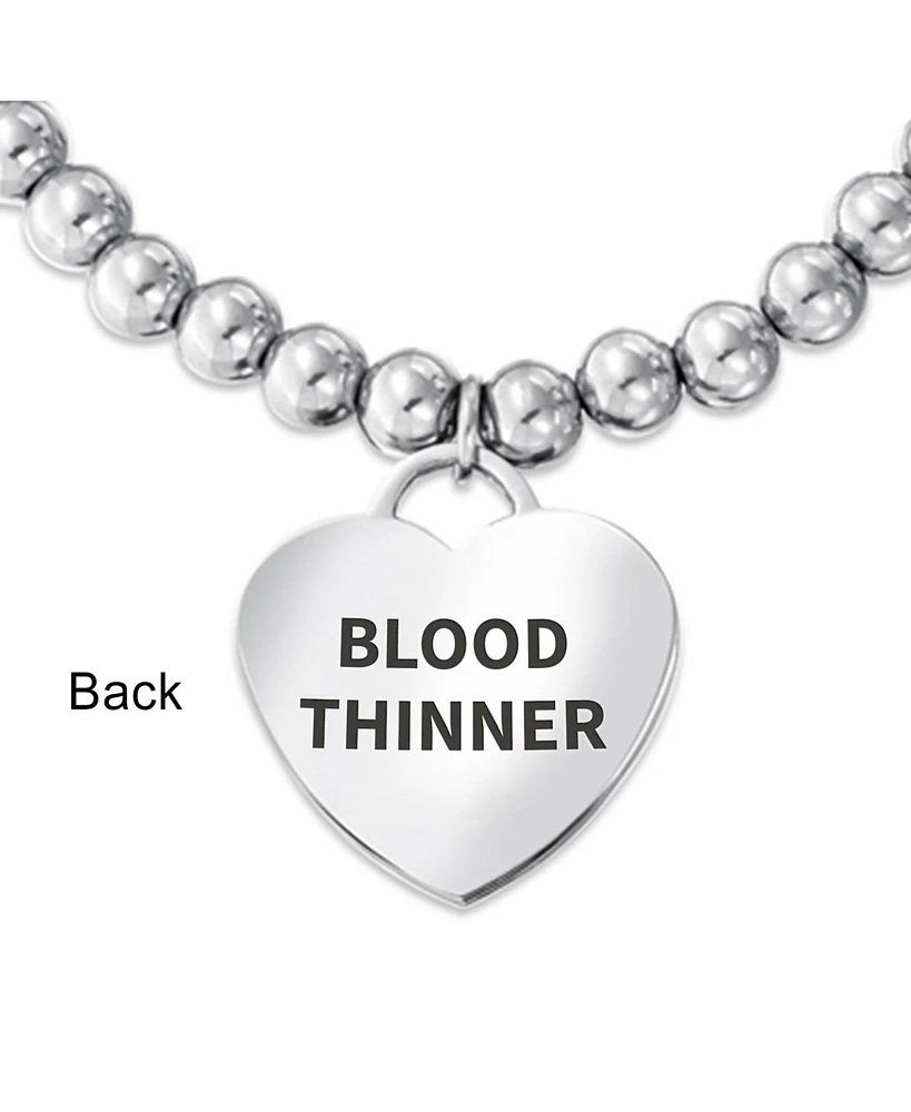 Bling Jewelry Blood Thinner Medical Alert Id Bracelet Heart Pink Cancer Ribbon