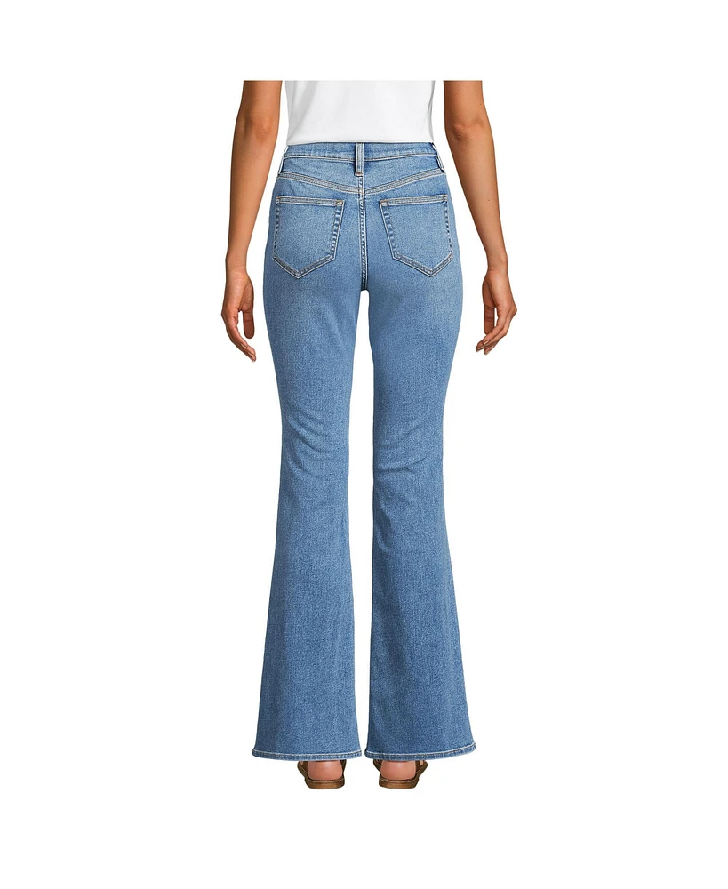 Lands' End Women's Recover Denim High Rise Skinny Flare Jeans