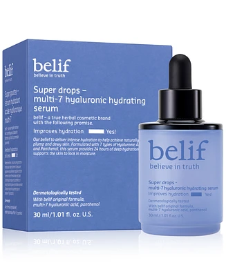 Belif Super Drops Multi-7 Hyaluronic Hydrating Serum, 1.01 oz.