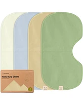 KeaBabies 4pk Hallo Baby Burp Cloths, Cotton Cloth for Girls, Boys, Soft & Absorbent Burping Cloths