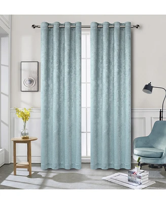 Kate Aurora Modern Art Contemporary 2 Pack Light Filtering Grommet Top Curtains - White