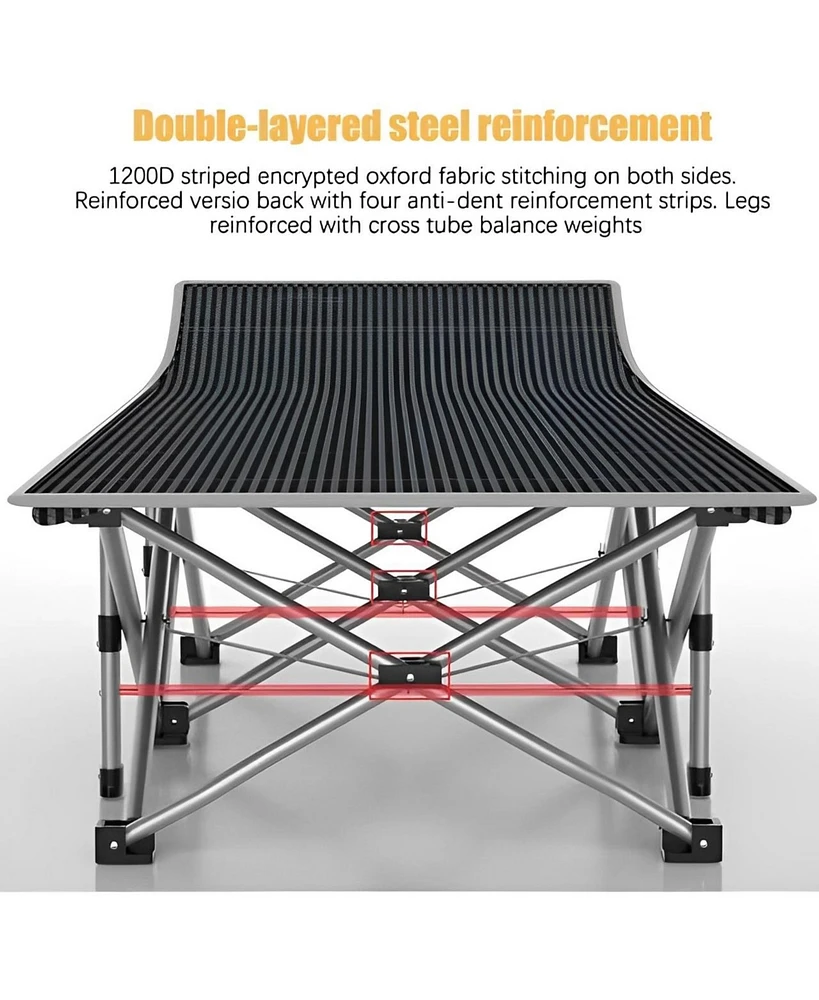 Skonyon 2-Piece Folding Bed & Camping Cots with Removable Cotton Mattress Indoor/Outdoor