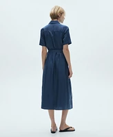 Mango Women's Satin Shirt Dress