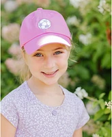 Bits & Bows Girls Soccer Ball Bow Baseball Hat in Magenta