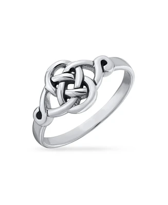 Bling Jewelry Dainty Best Friends Irish Celtic Love Knots Bff Infinity Promise Ring 2MM Band Oxidized .925 Sterling Silver