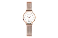 Women's Casual Watch 34mm White Round Dial Stainless Steel Victoria Hyde