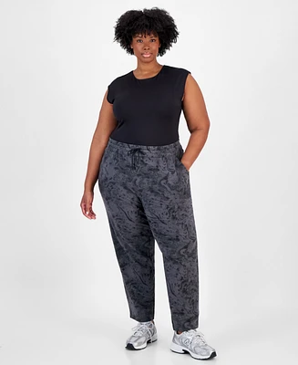 Id Ideology Plus Size Bubble-Print Fleece Pants, Created for Macy's