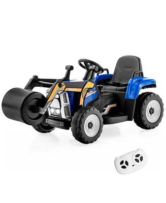 Kids Ride On Roller 12V Electric Tractor Remote w/ Music & Led Light