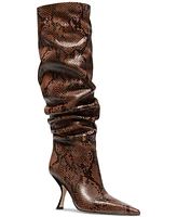 Michael Michael Kors Women's Luna Leather Snake Knee High Slouch Boots