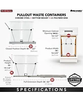 Rev-a-Shelf Double Pullout Trash Can qt. for Kitchen, White