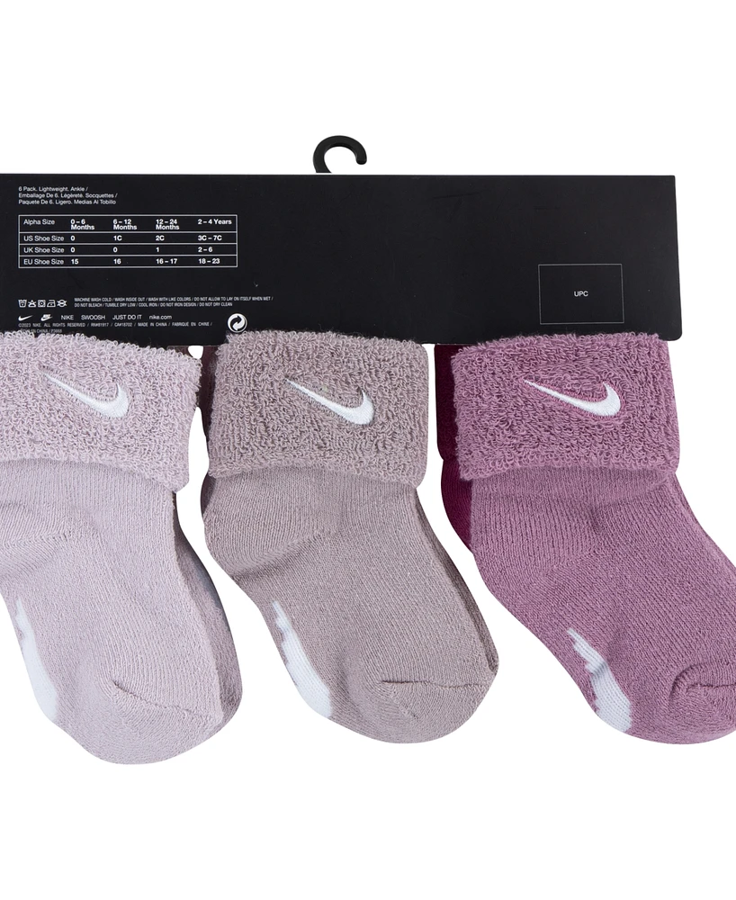 Nike Baby Boys or Girls Multi Logo Socks, Pack of 6