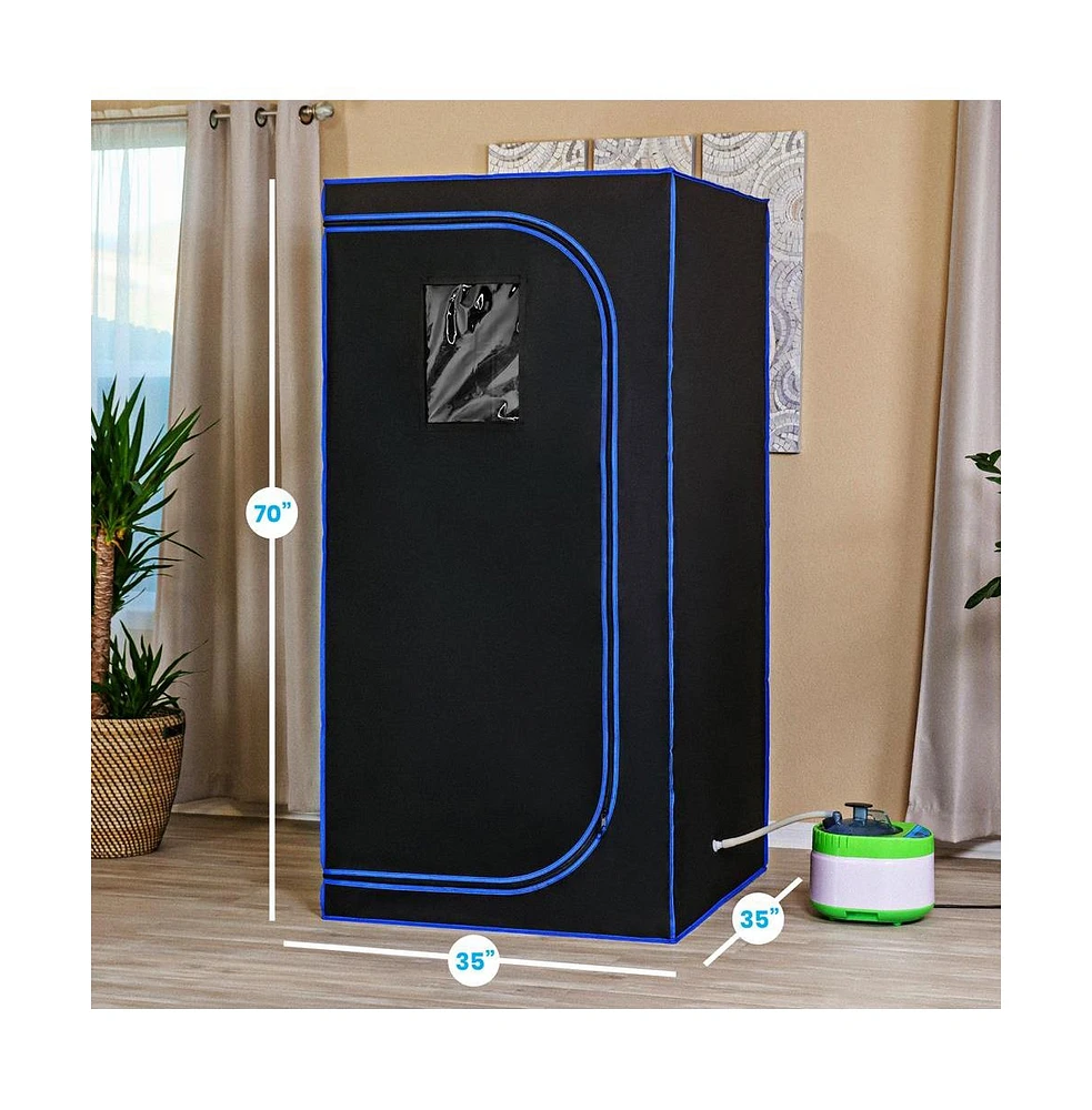 SereneLife Portable Steam Home Sauna With Foldable Chair and 4L Steamer
