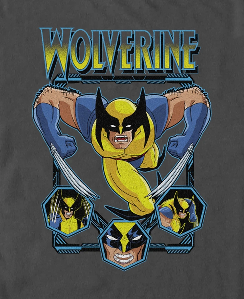 Fifth Sun Men's Wolverine Animated Attack Short Sleeve T-Shirt