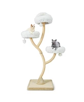 70 Inch Tall Cat Tree 4-Layer Tower with 3 Perches and Dangling Balls