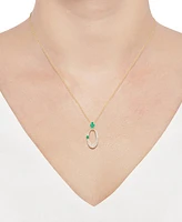 Sapphire (1/2 ct. t.w.) & Diamond (1/3 Oval 18" Pendant Necklace 14k White Gold (Also Available Ruby Emerald)