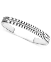 Effy Men's Zircon Cuff Bangle Bracelet (2-1/2 ct. t.w.) in Sterling Silver