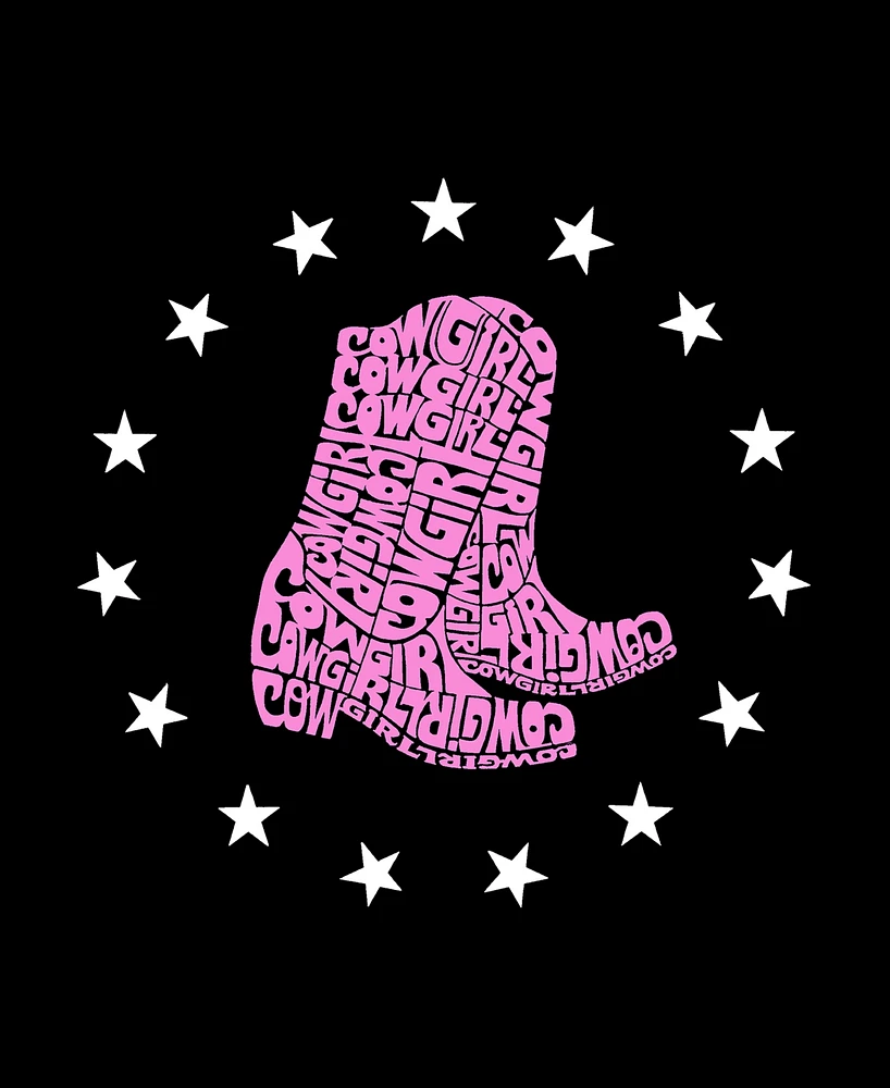La Pop Art Women's Cowgirl Boots Word Long Sleeve T-Shirt