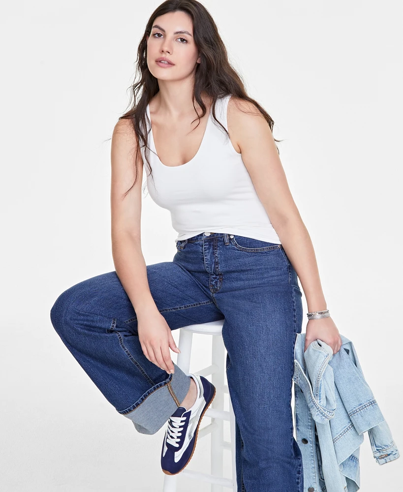 On 34th Women's Scoop-Neck Sleeveless Longline Tank Top, Created for Macy's
