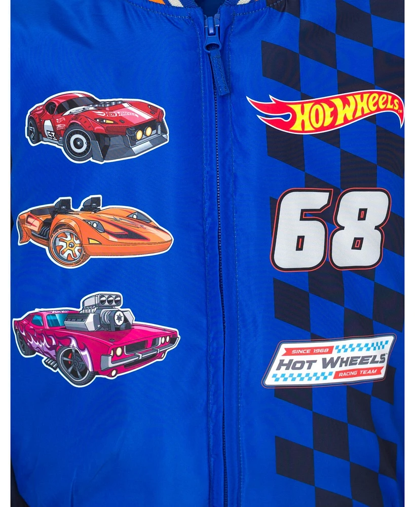 Hot Wheels Toddler Boys Zip Up Varsity Bomber Jacket to (3T - 10-12)