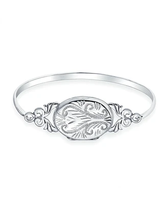 Bling Jewelry Sterling Silver Bangle Bracelet Locket for Photos Keepsake