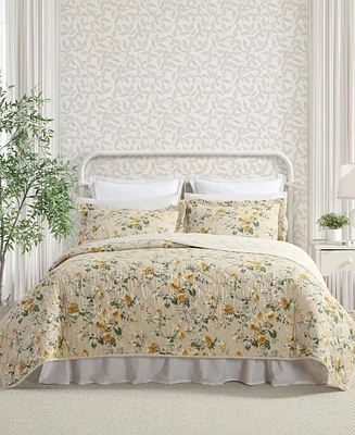 Laura Ashley Roses Reversible 2-Pc. Quilt Set, Twin